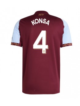 Moški Nogometna dresi replika Aston Villa Ezri Konsa #4 Domači 2025-26 Kratek rokav Moški Nogometna dresi replika Aston Villa Ezri Konsa #4 Domači 2025-26 Kratek rokav